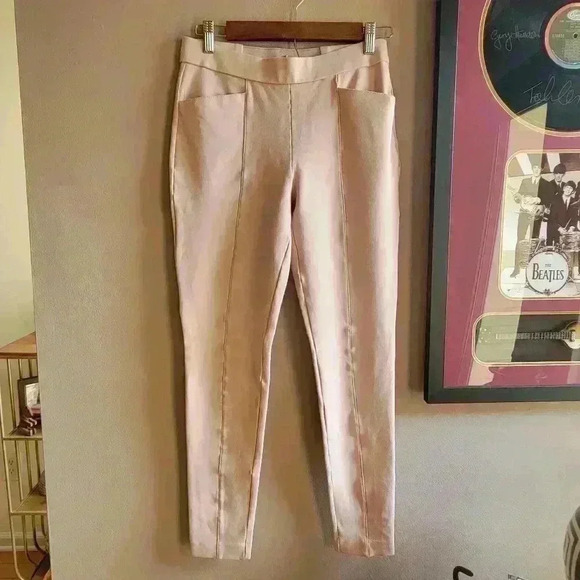 Anne Klein Women's Blush Pink Leggins / Pants Elastic Waist 28" Spandex - Picture 1 of 11